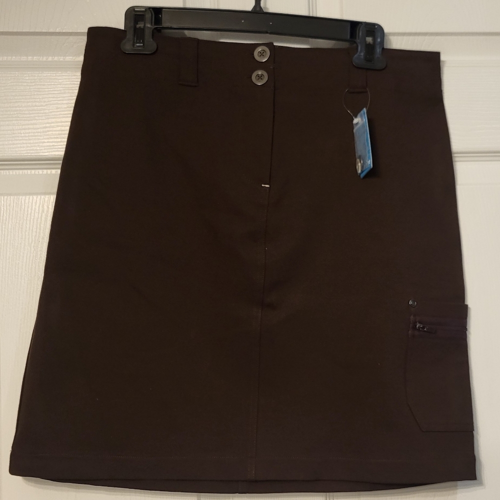 NWT Title Nine Hepburn Brown Hiking/Golf Cargo Skirt Size 14 Gorpcore Outdoor